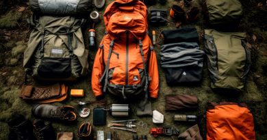 Selection of needed camping items