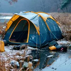 To select the best campsite, avoid low or easily flooded areas.