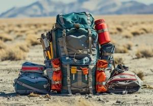 A hiking backpack ready for a hike