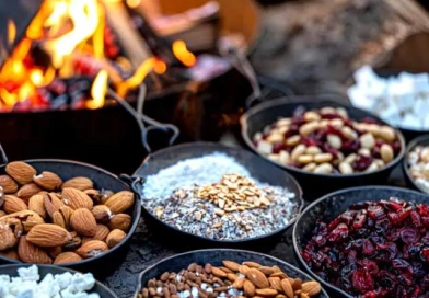 What Are the Best Snacks to Bring Camping? vecteezy_a-variety-of-toppings-including-crushed-almonds-dried_44649121