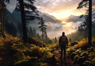 What Are The Best Tips For Solo Hiking? vecteezy_ai-generated-back-view-of-a-traveler-in-the-forest-against_44520053