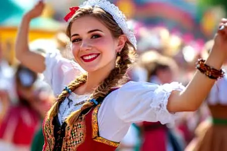 European Cultural Differences - the 5 Best hiking trails in Europe - vecteezy_young-woman-in-traditional-european-dress-smiling-and_50621762